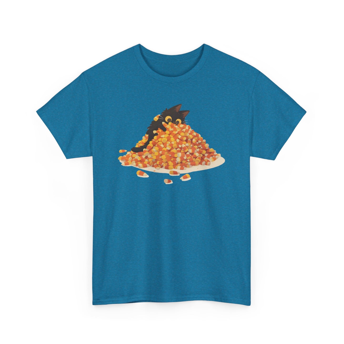 Candy Corn Cat Unisex Heavy Cotton Tee