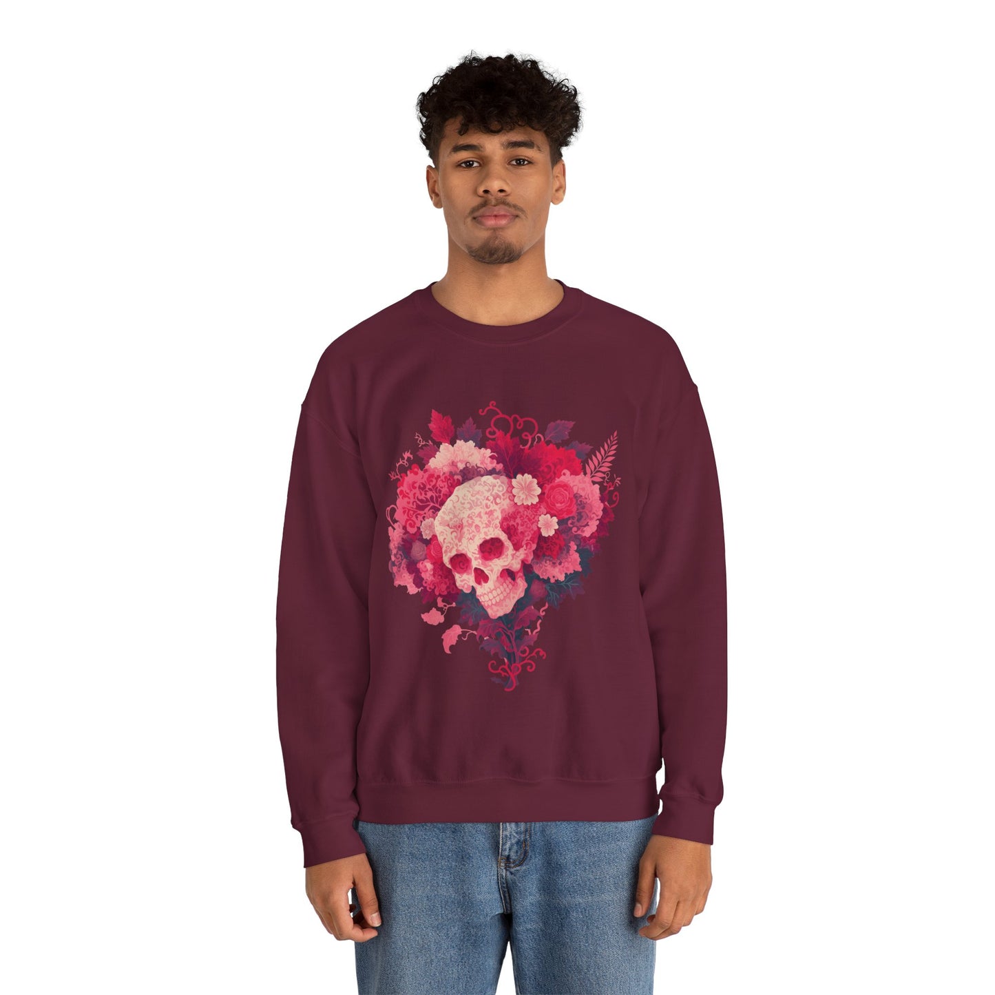 Skull Bouquet Unisex Heavy Blend™ Crewneck Sweatshirt