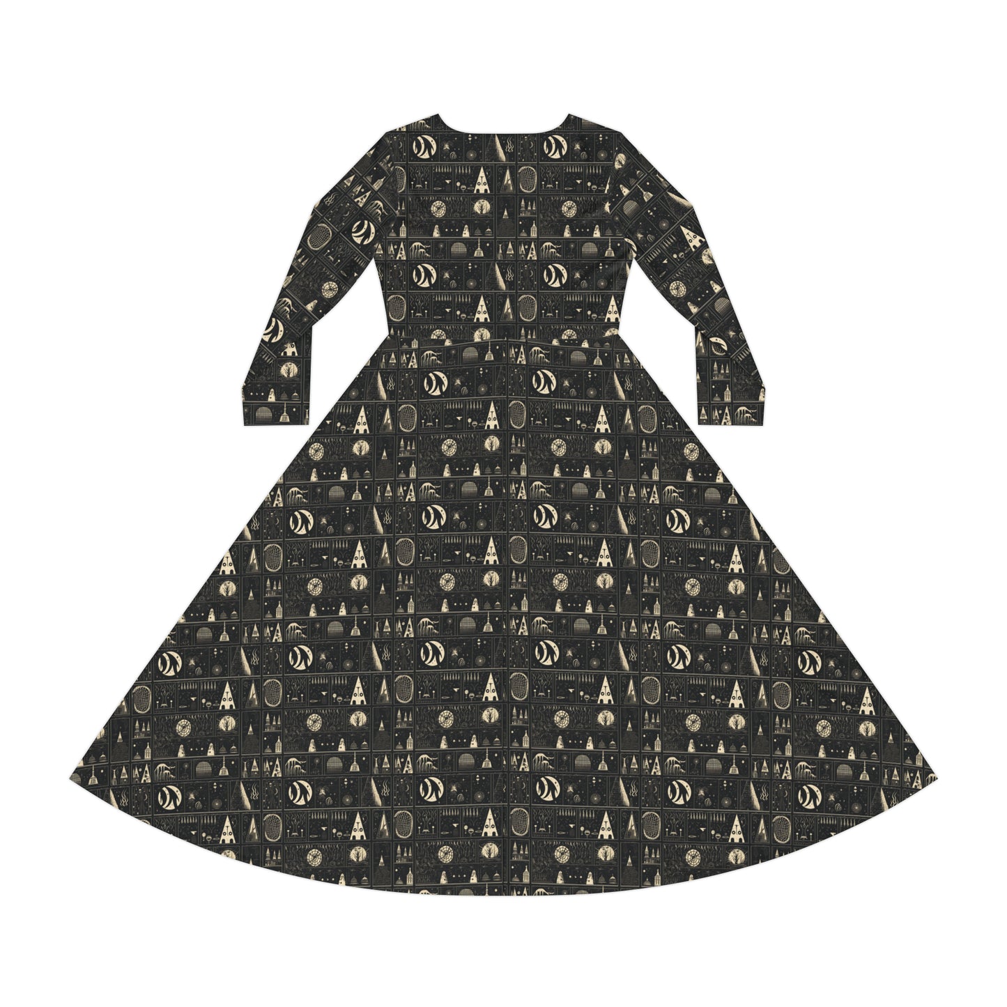 Cursed Sigils Women's Long Sleeve Dance Dress (AOP)