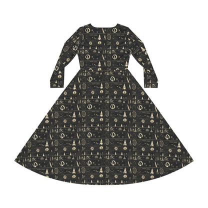 Cursed Sigils Women's Long Sleeve Dance Dress (AOP)