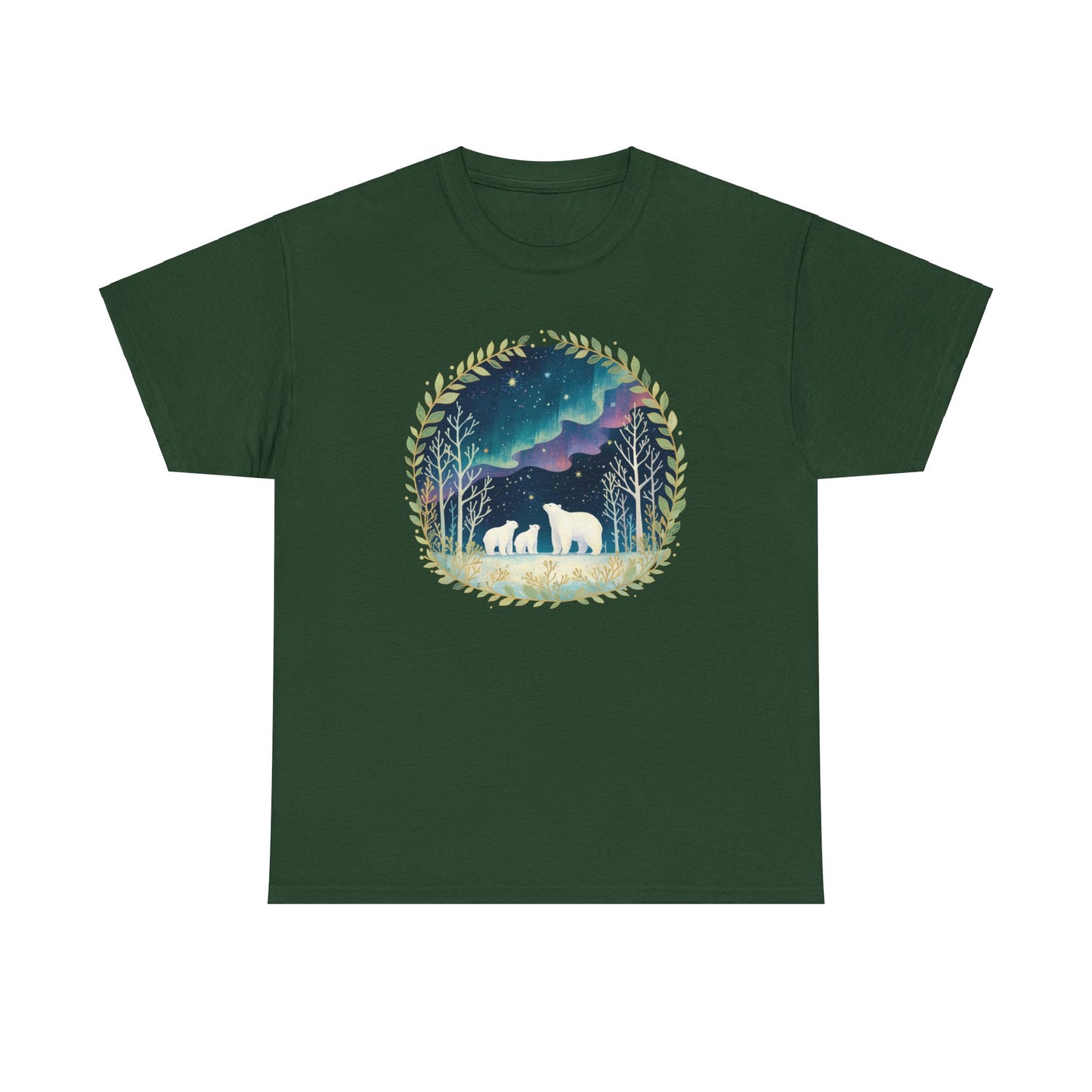 Aurora Polar Bears Unisex Heavy Cotton Tee