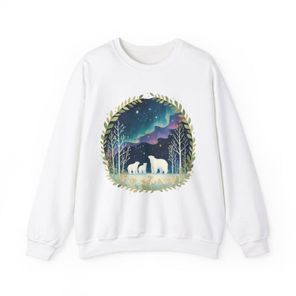 Aurora Polar Bears Unisex Heavy Blend™ Crewneck Sweatshirt