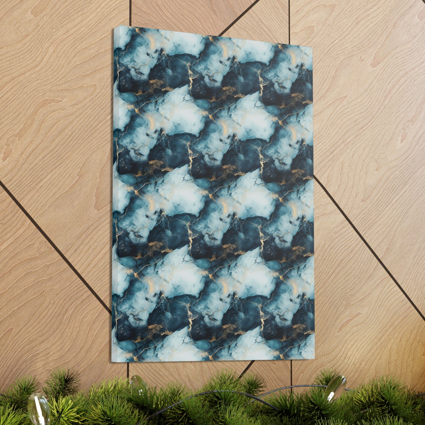 Cool Blue Marble Canvas Gallery Wrap