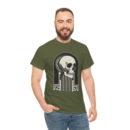 Art Deco Skull Unisex Heavy Cotton Tee