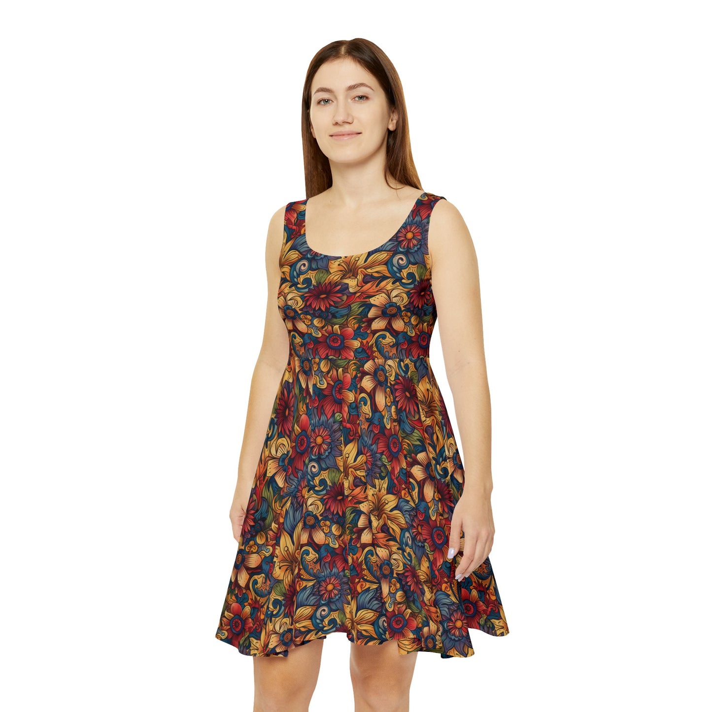 Floral Doodles Women's Skater Dress (AOP)