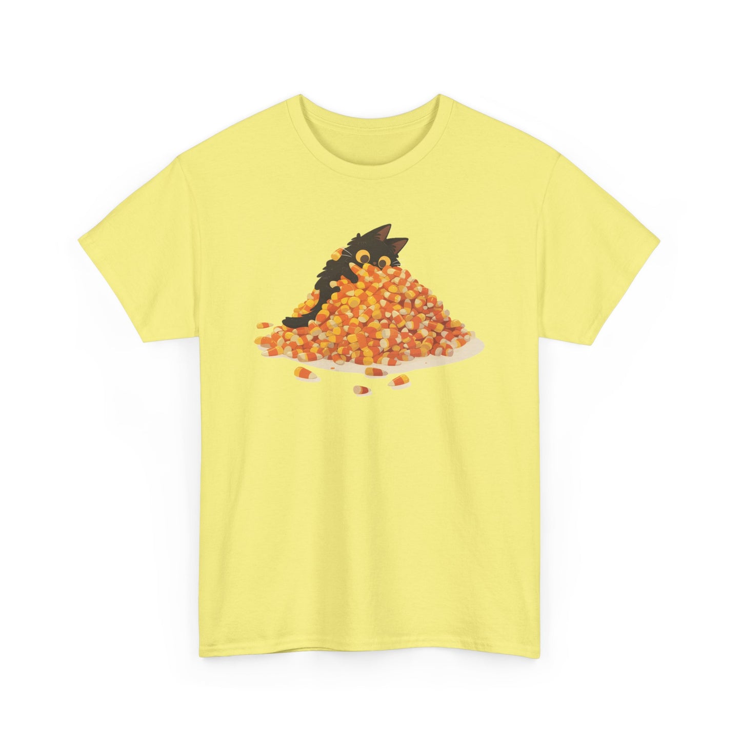 Candy Corn Cat Unisex Heavy Cotton Tee