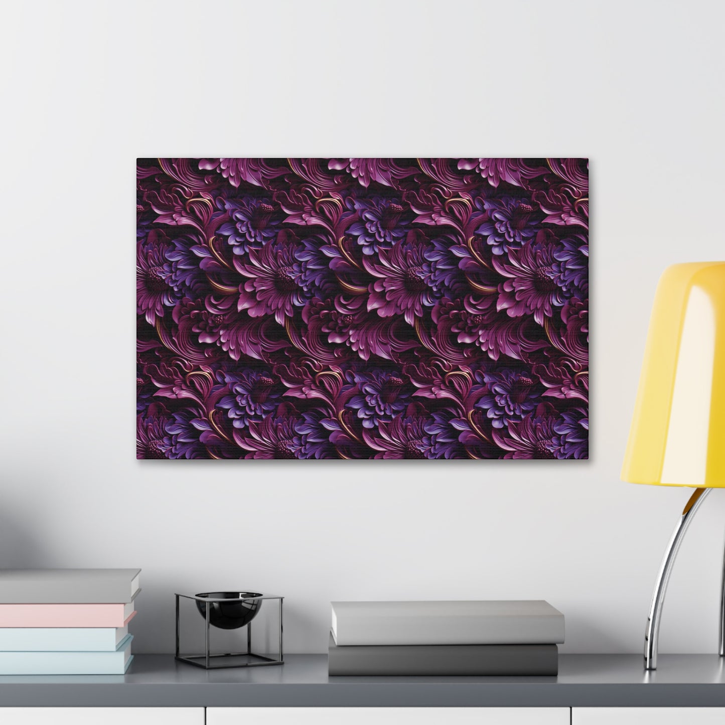 Purple Florals Canvas Gallery Wrap