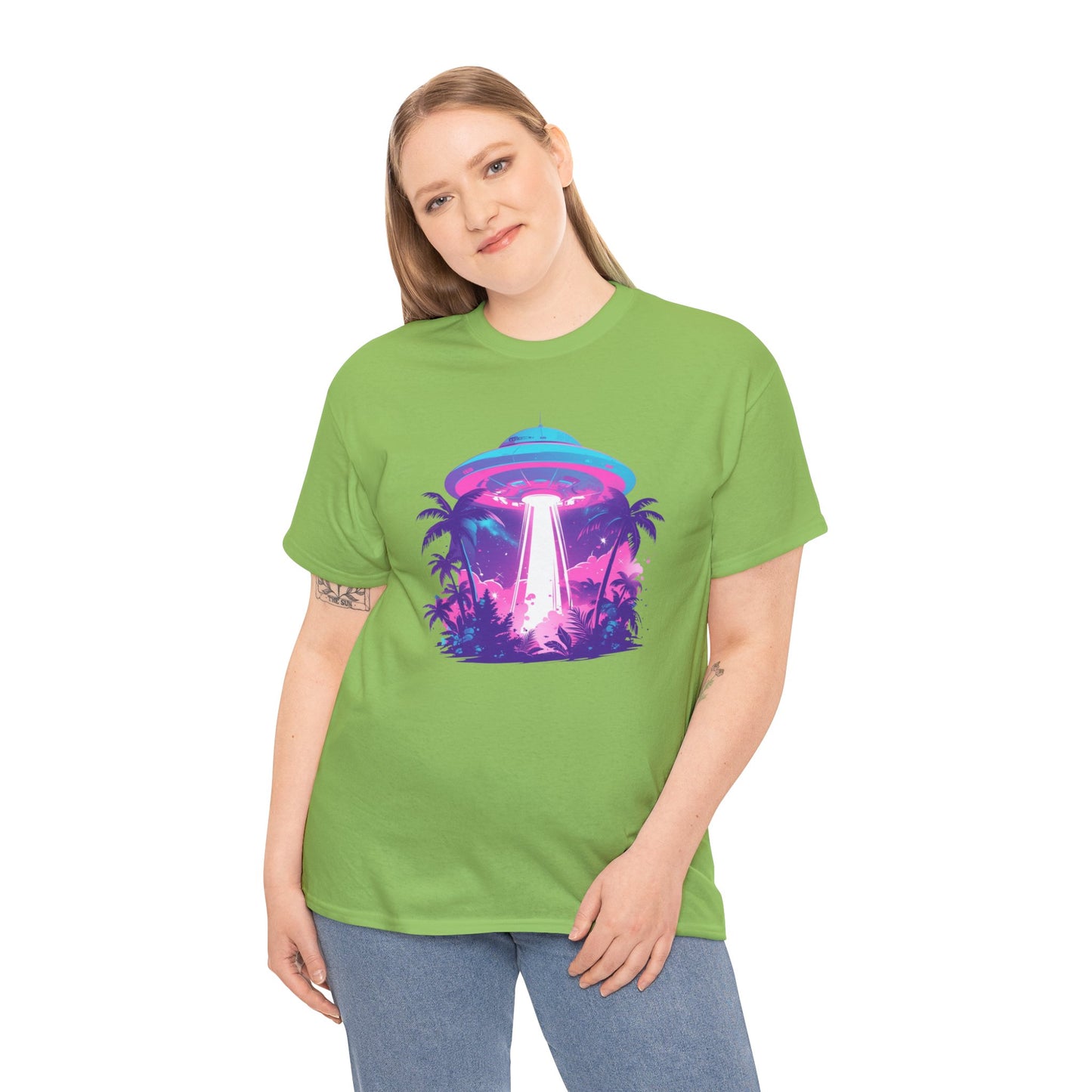 Tropical UFO Unisex Heavy Cotton Tee