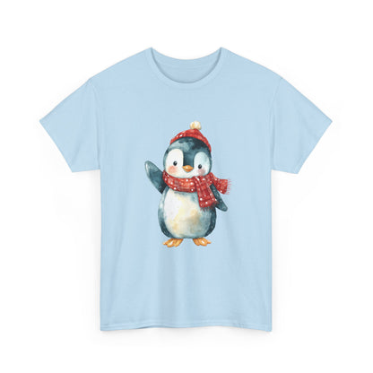 Festive Penguin Unisex Heavy Cotton Tee