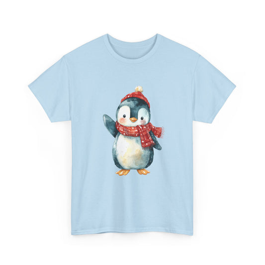 Festive Penguin Unisex Heavy Cotton Tee