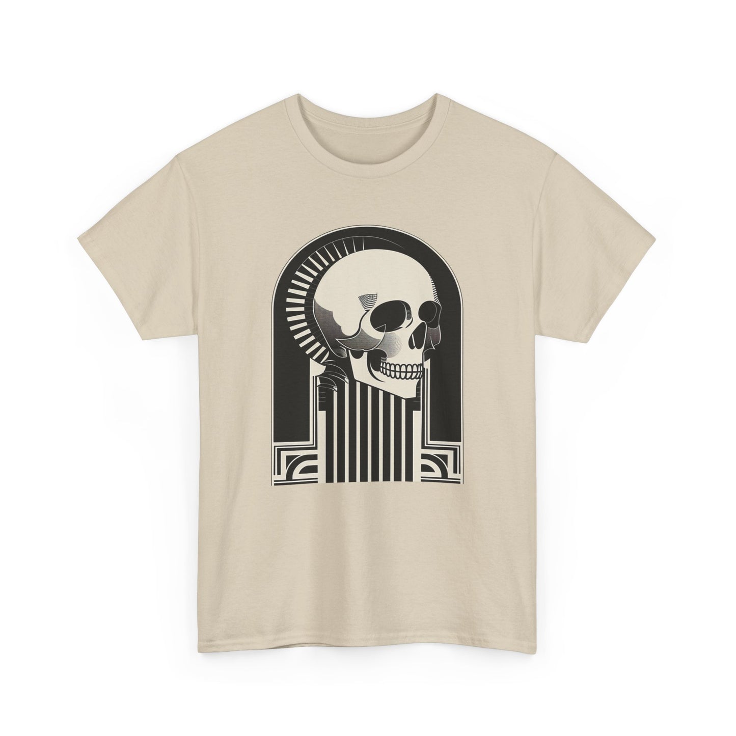 Art Deco Skull Unisex Heavy Cotton Tee