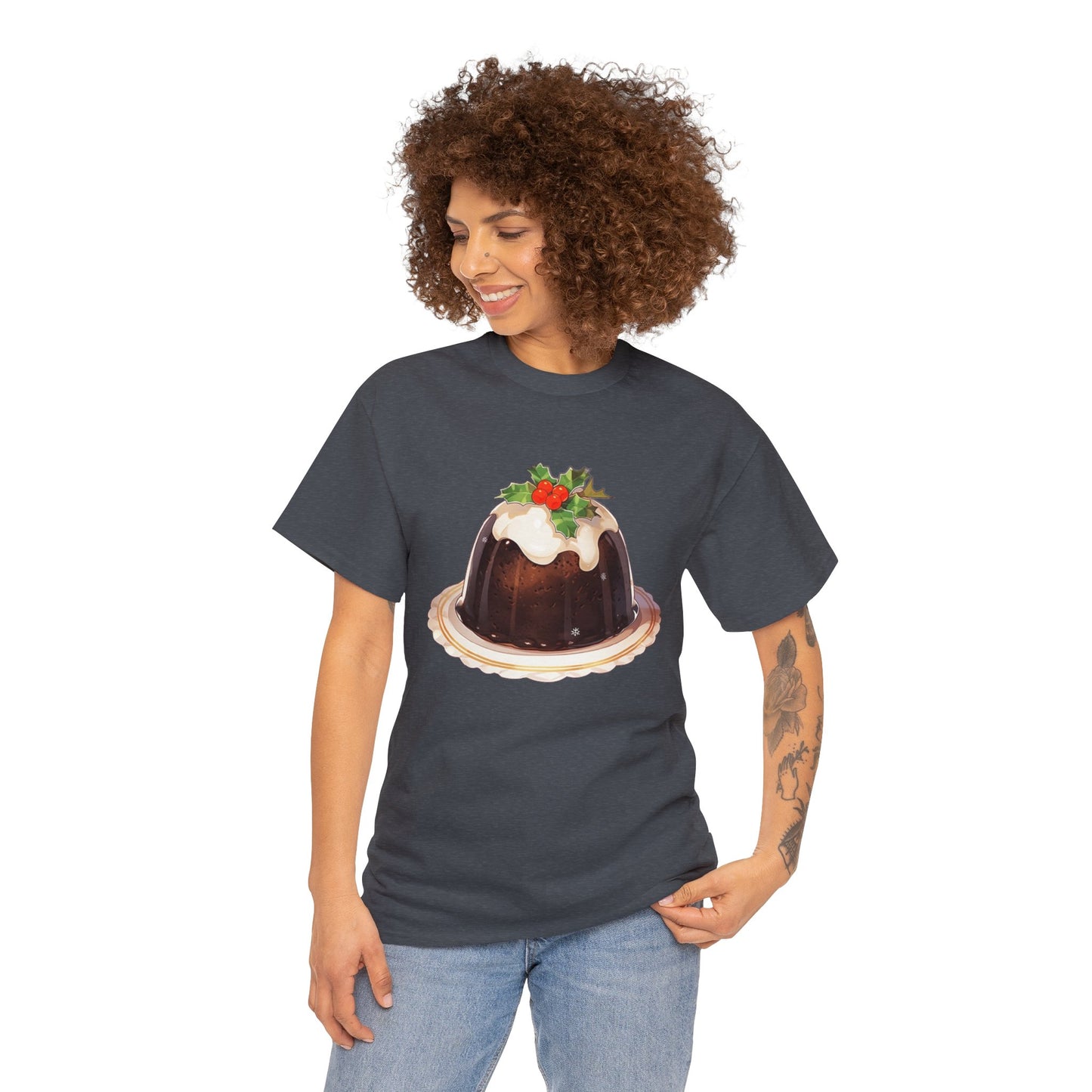 Christmas Pudding Unisex Heavy Cotton Tee