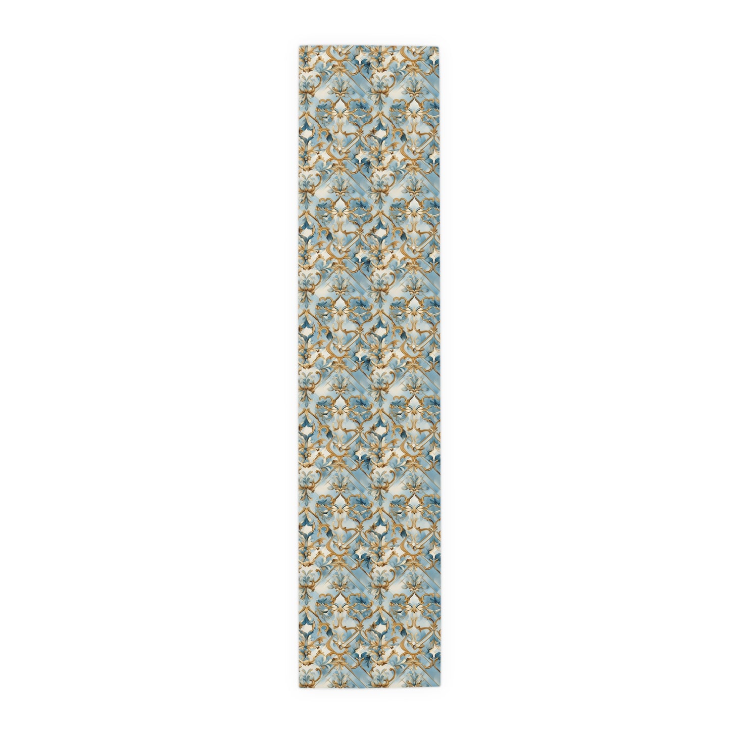 Blue and Gold Flourishes Table Runner (Cotton, Poly)