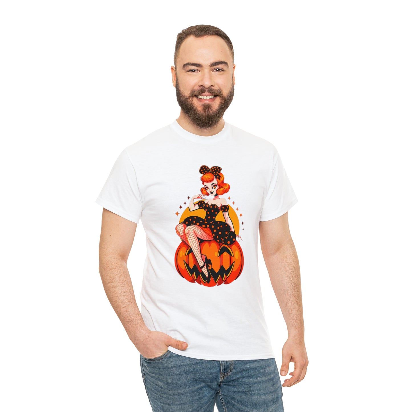 Pumpkin Pinup Unisex Heavy Cotton Tee