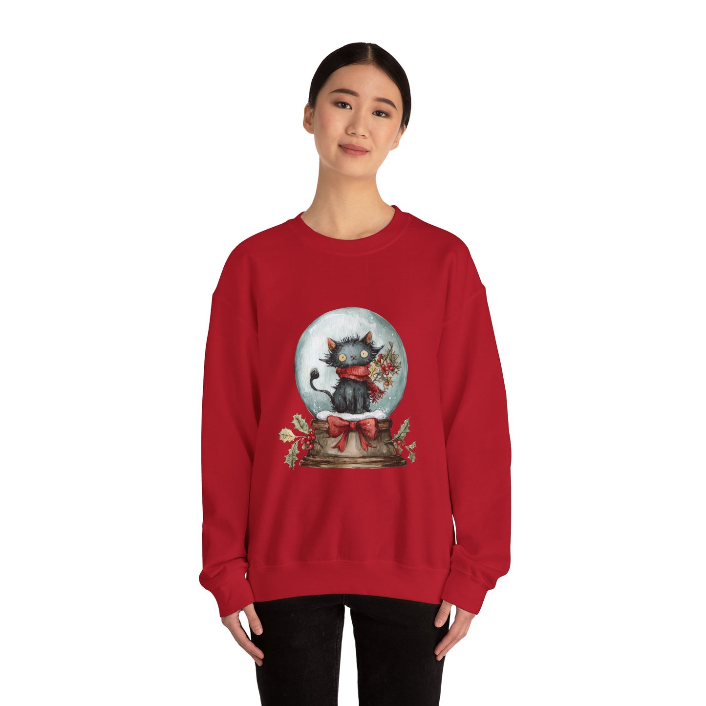 Snowglobe Cat Unisex Heavy Blend™ Crewneck Sweatshirt
