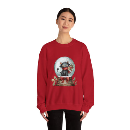 Snowglobe Cat Unisex Heavy Blend™ Crewneck Sweatshirt