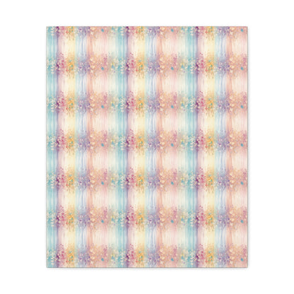 Floral Stripes Canvas Gallery Wrap