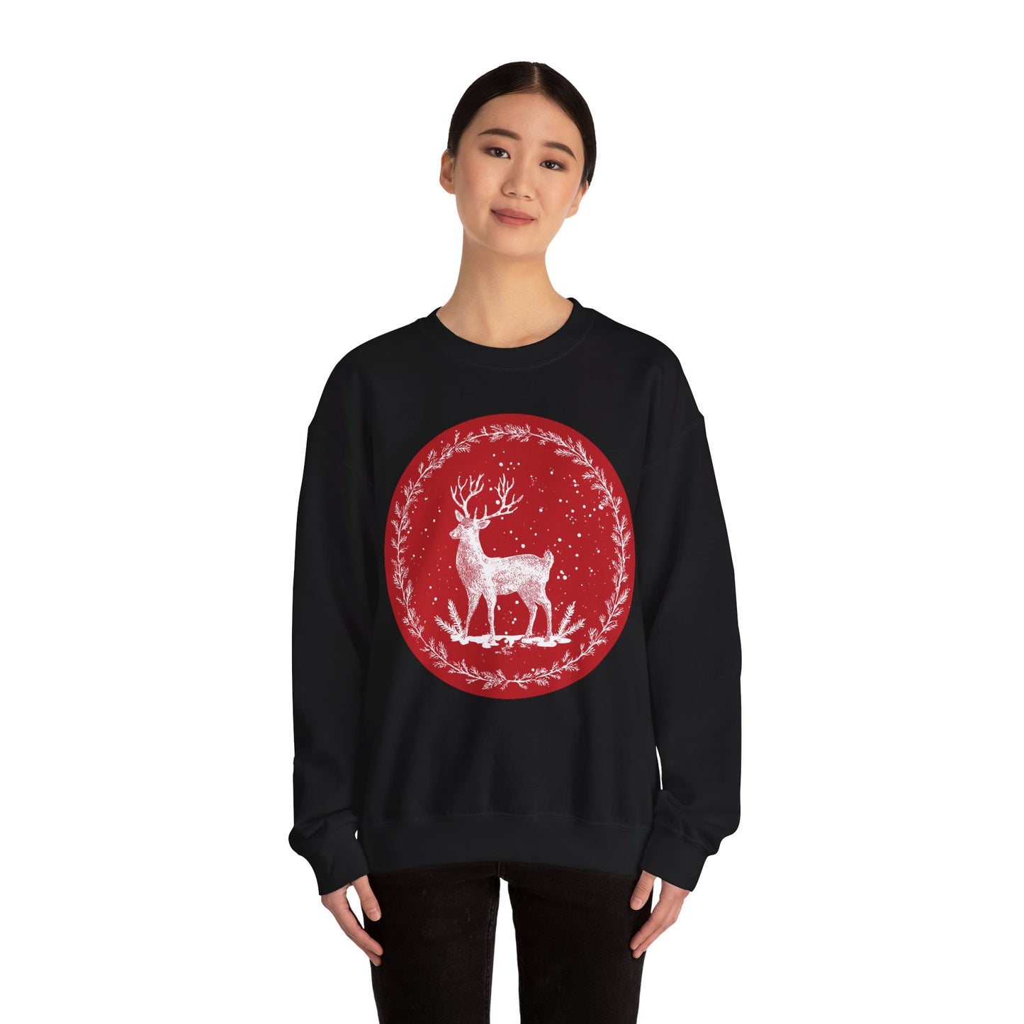 Rustic Deer Unisex Heavy Blend™ Crewneck Sweatshirt