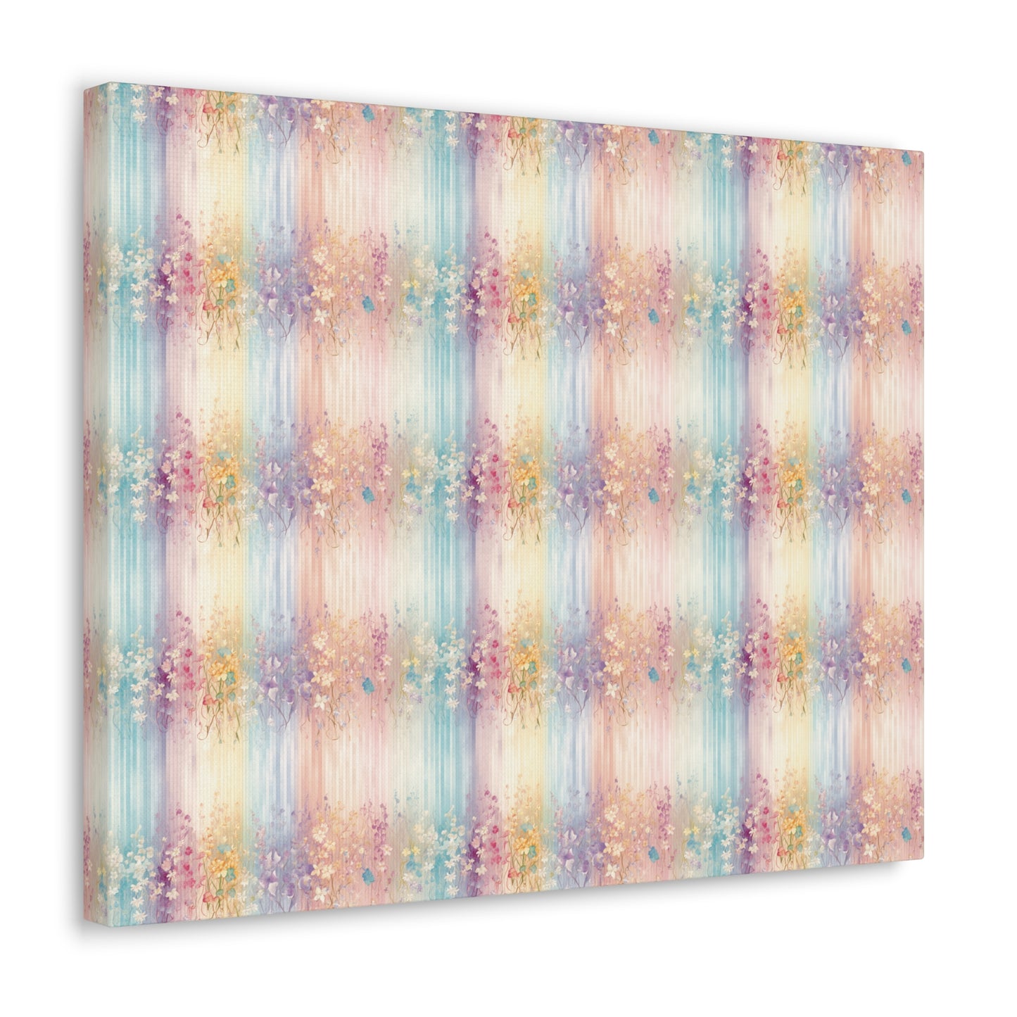 Floral Stripes Canvas Gallery Wrap