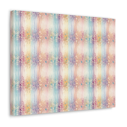 Floral Stripes Canvas Gallery Wrap