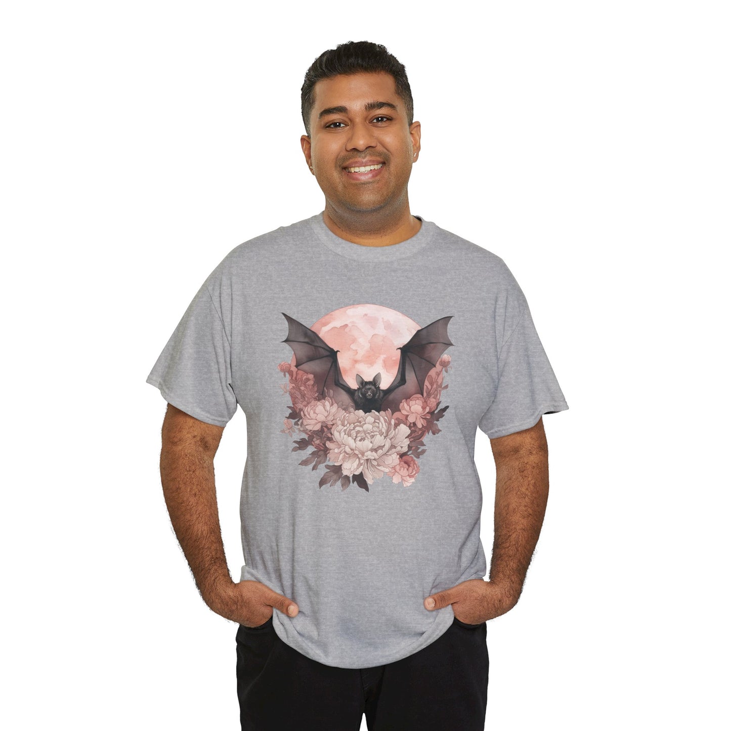 Strawberry Moon Bat Unisex Heavy Cotton Tee