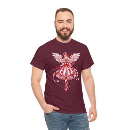 Candy Cane Angel Unisex Heavy Cotton Tee