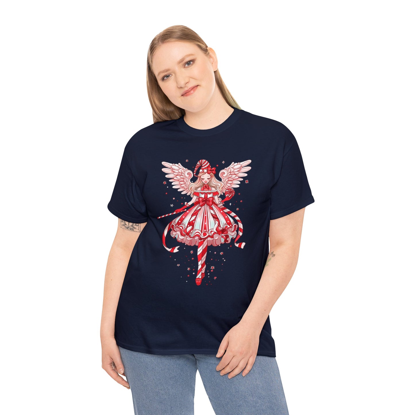 Candy Cane Angel Unisex Heavy Cotton Tee