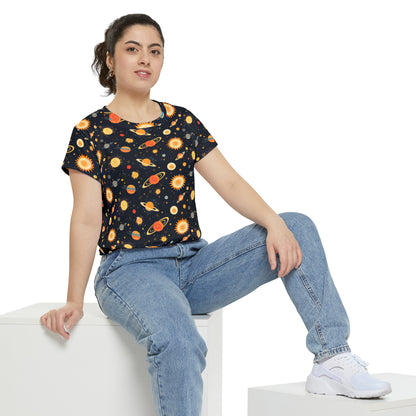 Spacing Out Women's Short Sleeve Shirt (AOP)