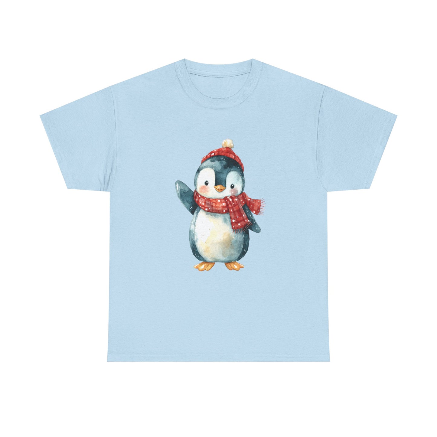 Festive Penguin Unisex Heavy Cotton Tee