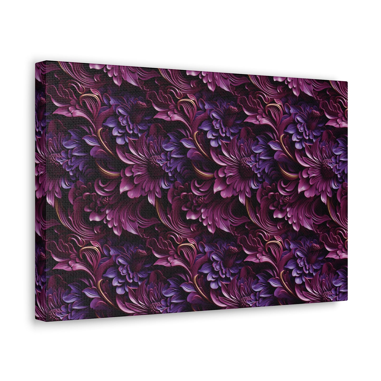 Purple Florals Canvas Gallery Wrap
