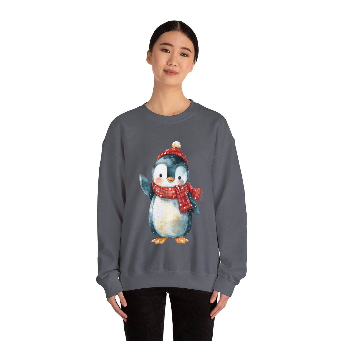 Festive Penguin Unisex Heavy Blend™ Crewneck Sweatshirt