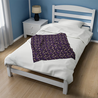 Purple Leaves Velveteen Plush Blanket
