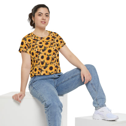 Sunflower Field Women's Short Sleeve Shirt (AOP)