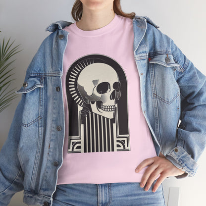 Art Deco Skull Unisex Heavy Cotton Tee