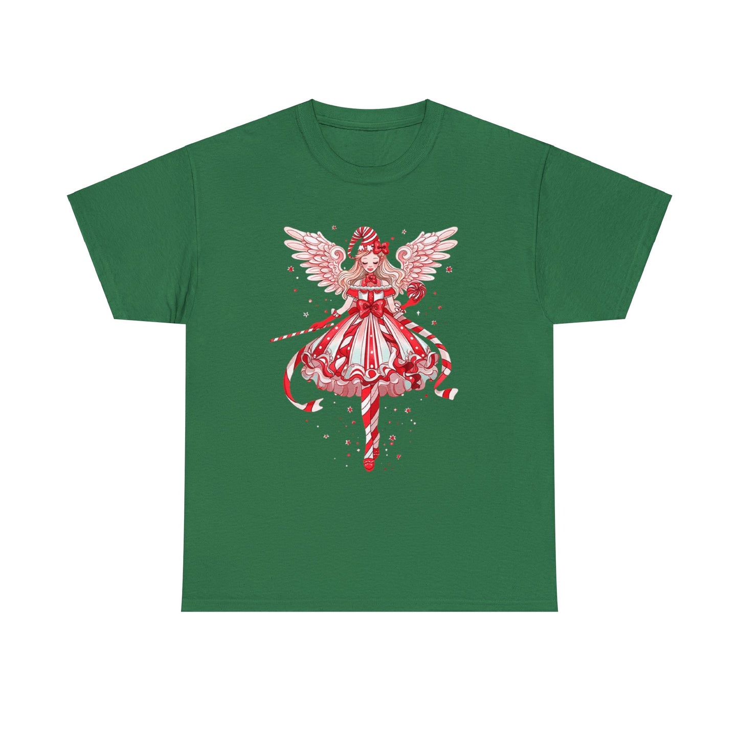 Candy Cane Angel Unisex Heavy Cotton Tee