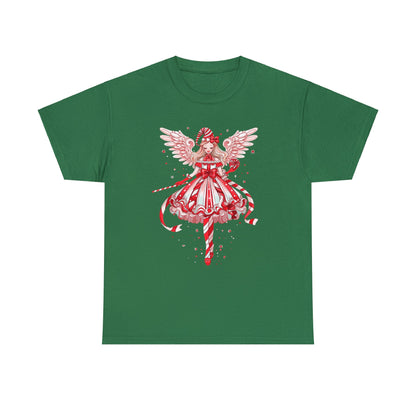 Candy Cane Angel Unisex Heavy Cotton Tee