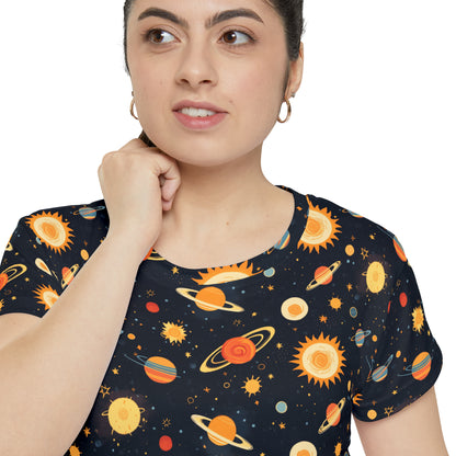 Spacing Out Women's Short Sleeve Shirt (AOP)