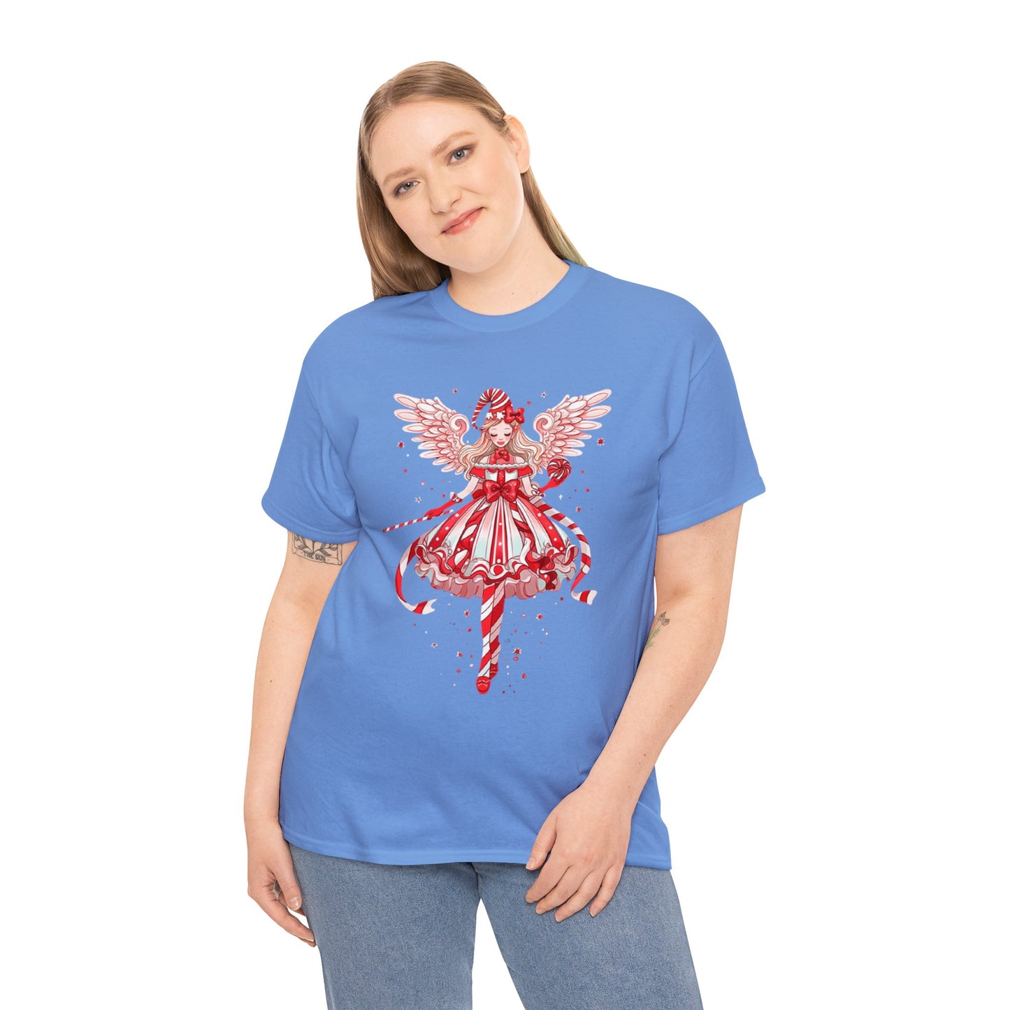 Candy Cane Angel Unisex Heavy Cotton Tee