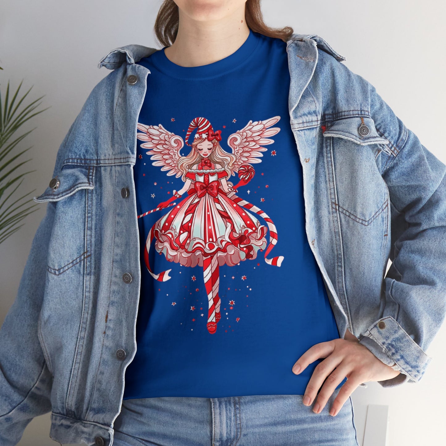 Candy Cane Angel Unisex Heavy Cotton Tee