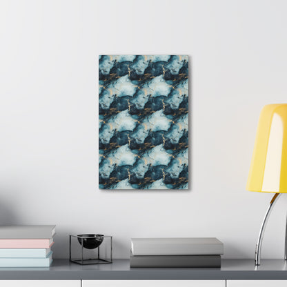 Cool Blue Marble Canvas Gallery Wrap