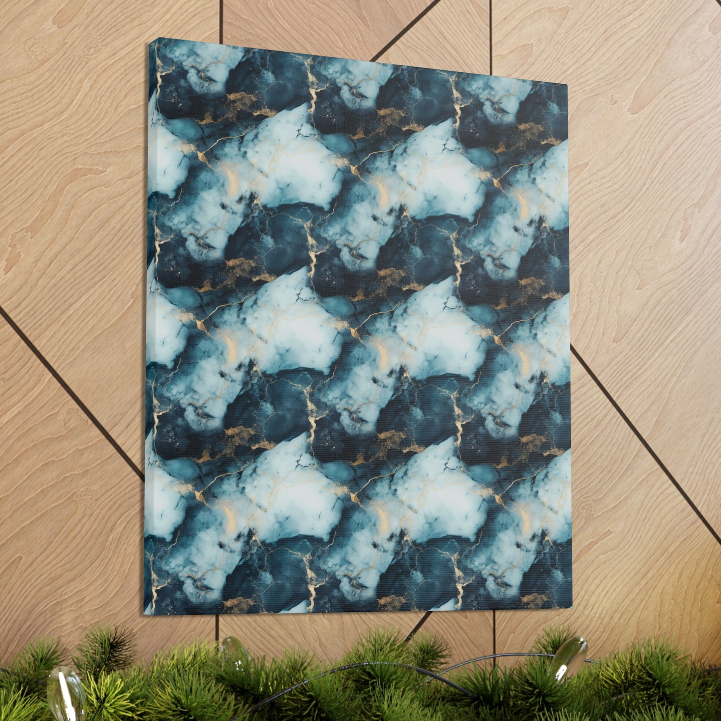 Cool Blue Marble Canvas Gallery Wrap
