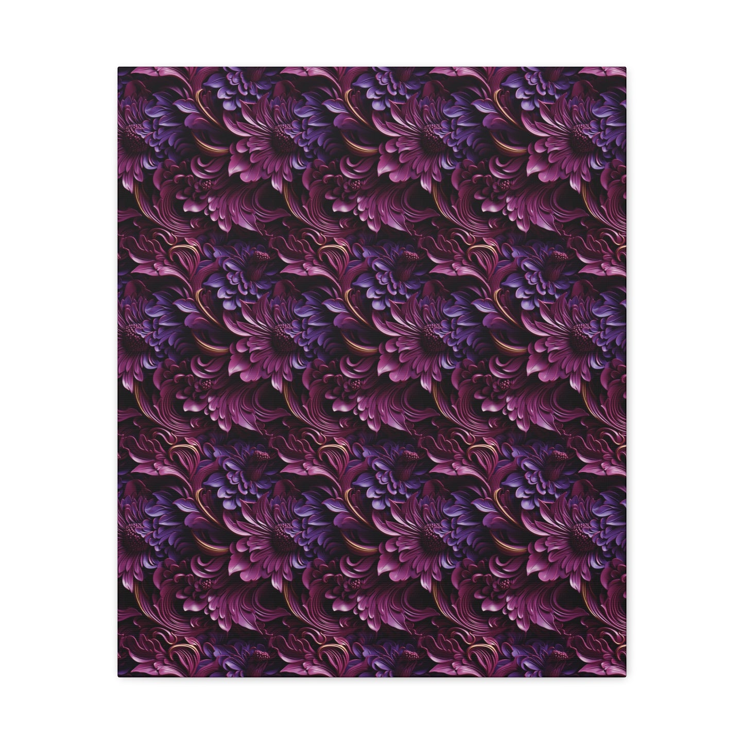 Purple Florals Canvas Gallery Wrap