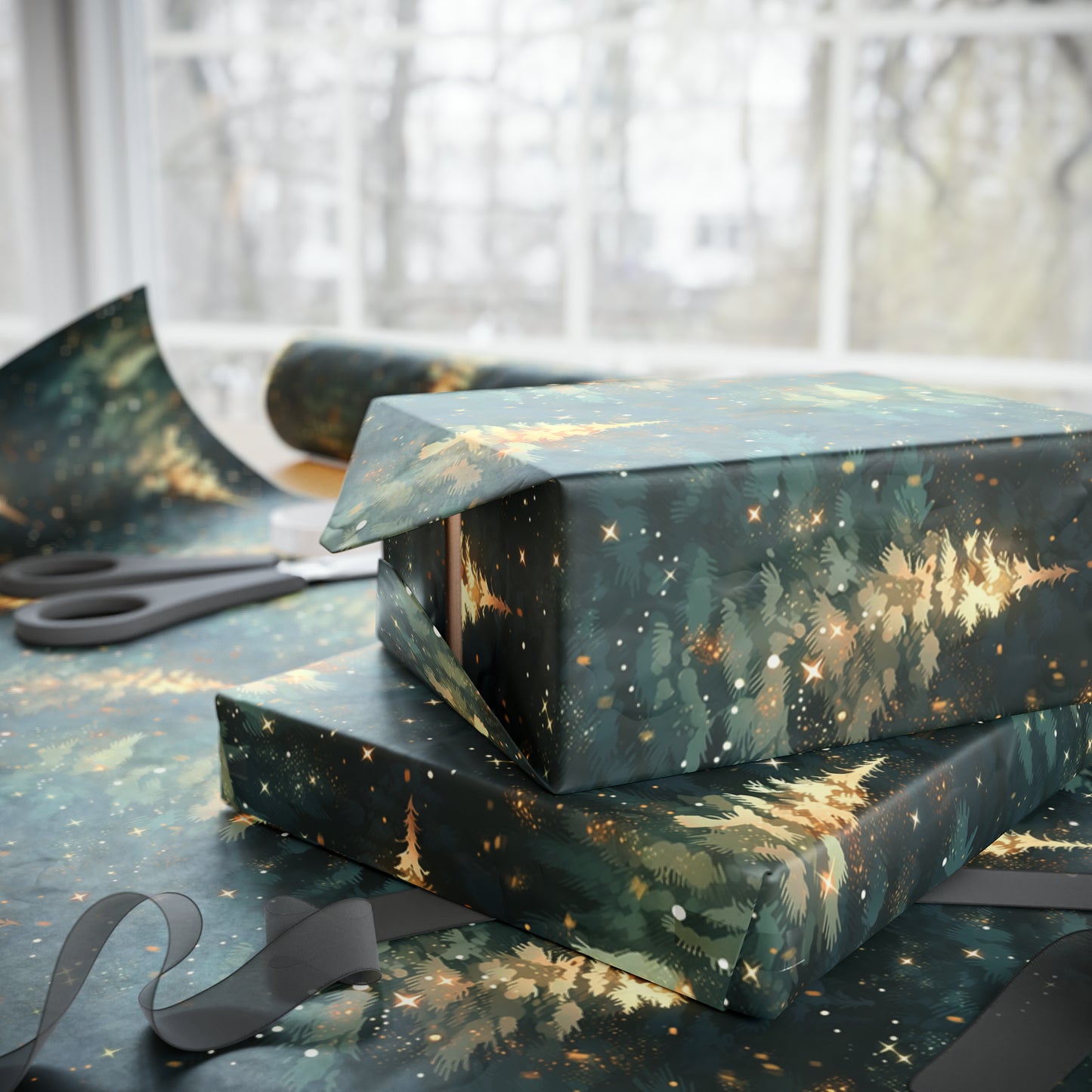 Twinkling Trees Wrapping Papers