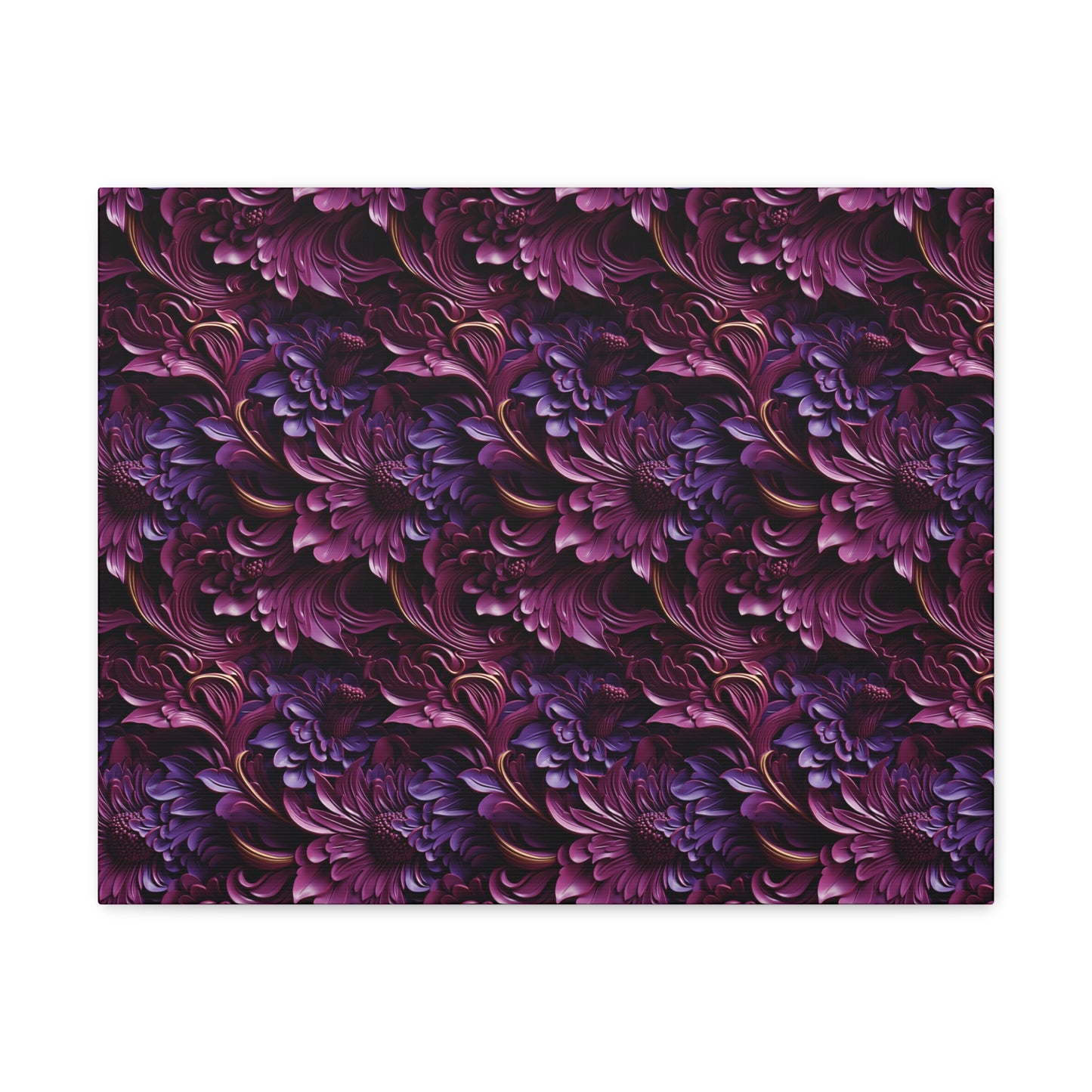 Purple Florals Canvas Gallery Wrap