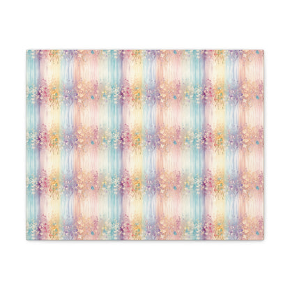Floral Stripes Canvas Gallery Wrap