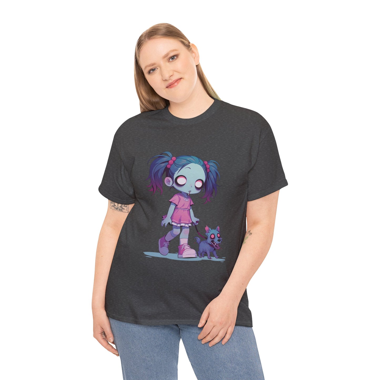 Zombie Dog Walker Unisex Heavy Cotton Tee