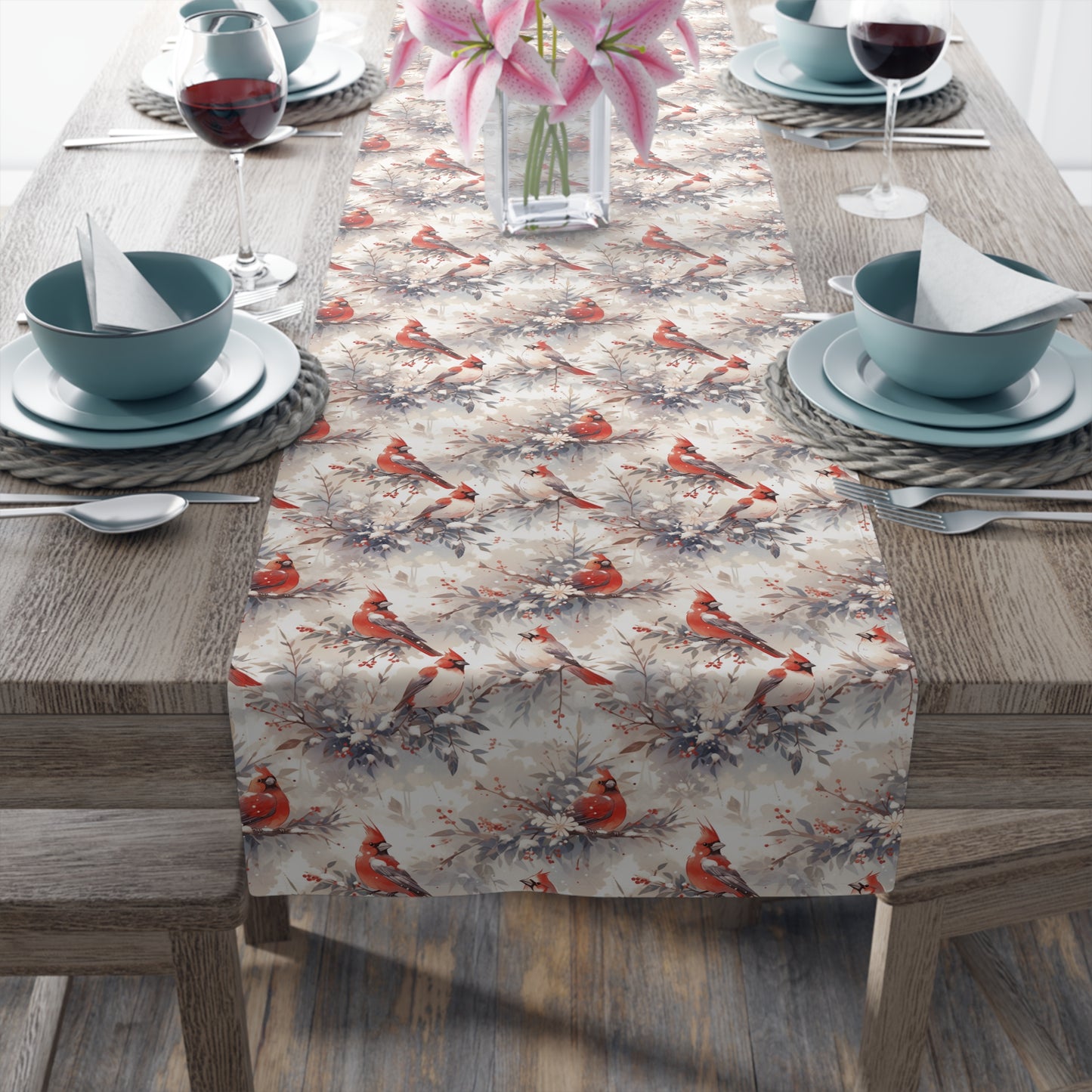 Winter Cardinals Table Runner (Cotton, Poly)