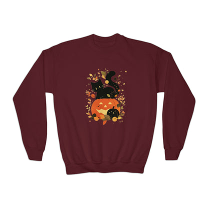 Spooky Kitty Youth Crewneck Sweatshirt