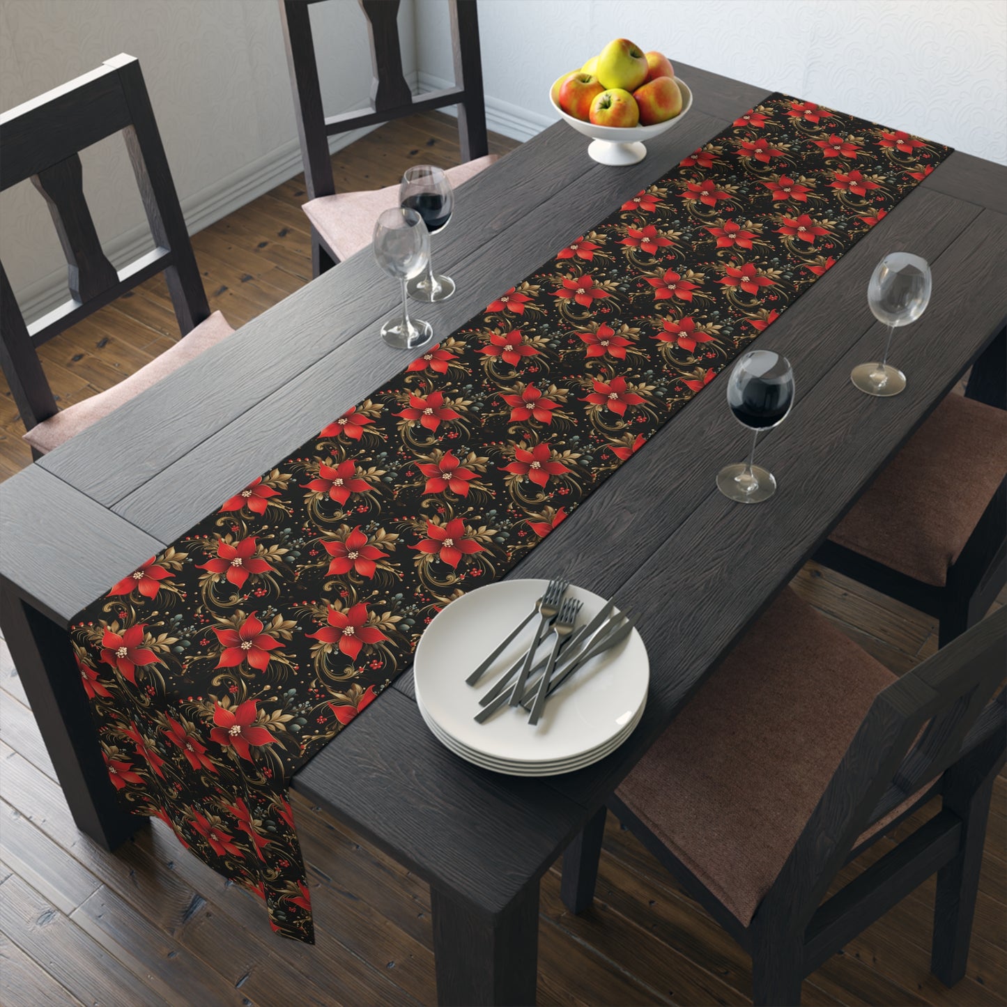 Pretty Poinsettias Table Runner (Cotton, Poly)