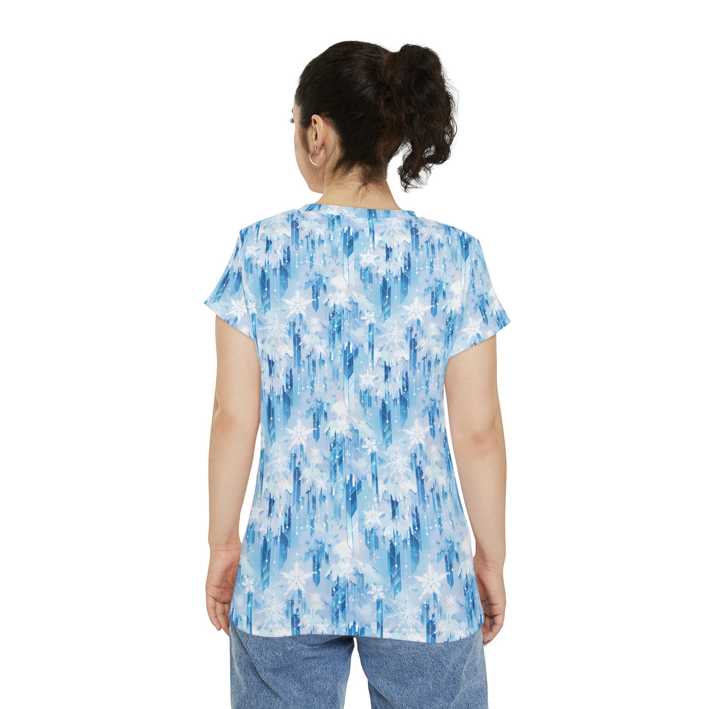 Icicles Women's Short Sleeve Shirt (AOP)